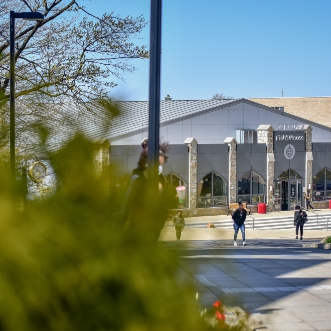 Students walking on the St. John's University Campus