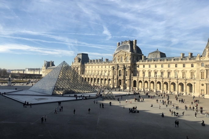 The glass Pyramide in the Louvre courtyard