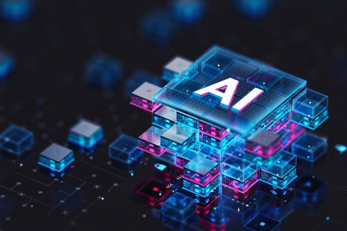 AI Graphic with computer chip
