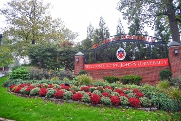 Staten Island campus Welcome to St. John's sign