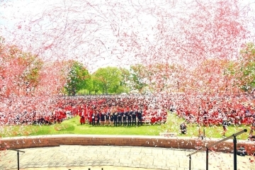 Confetti at 2022 SJU commencement