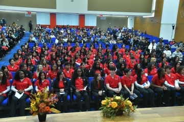 Nursing students seated in Marillac Hall Auditorium