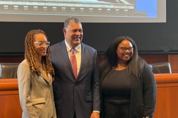 Dean Jeffers, man, and woman smiling