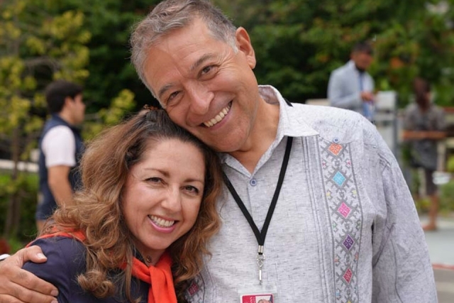 Two International Diploma of Social Doctrine of the Church summit attendees pose for photo