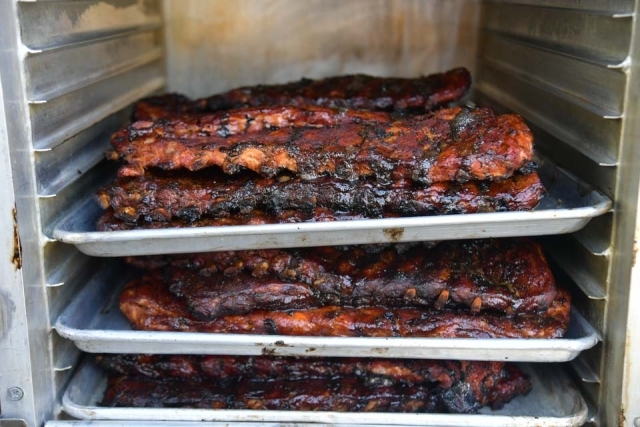 Three racks of BBQ ribs