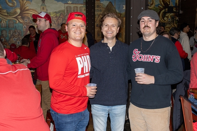 Three male 2024-25 Basketball Season Pregame Reception attendees