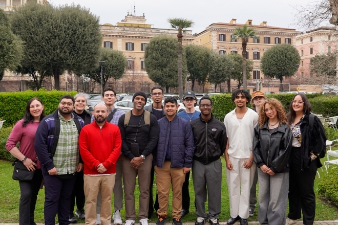 Group of student studying abroad