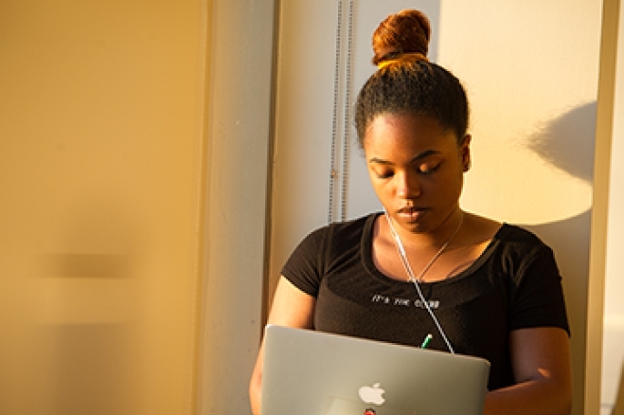 Student Working on laptop