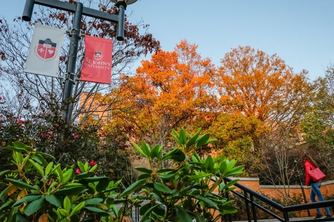 St. John's Banners in the fall