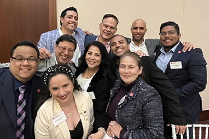 Hispanic and Latinx Alumni Chapter pose for a group photo