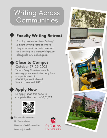 Fall 2023 Faculty Writing Retreat Flyer